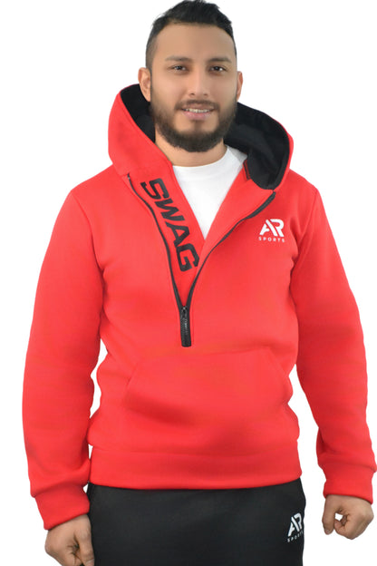 red hoodie