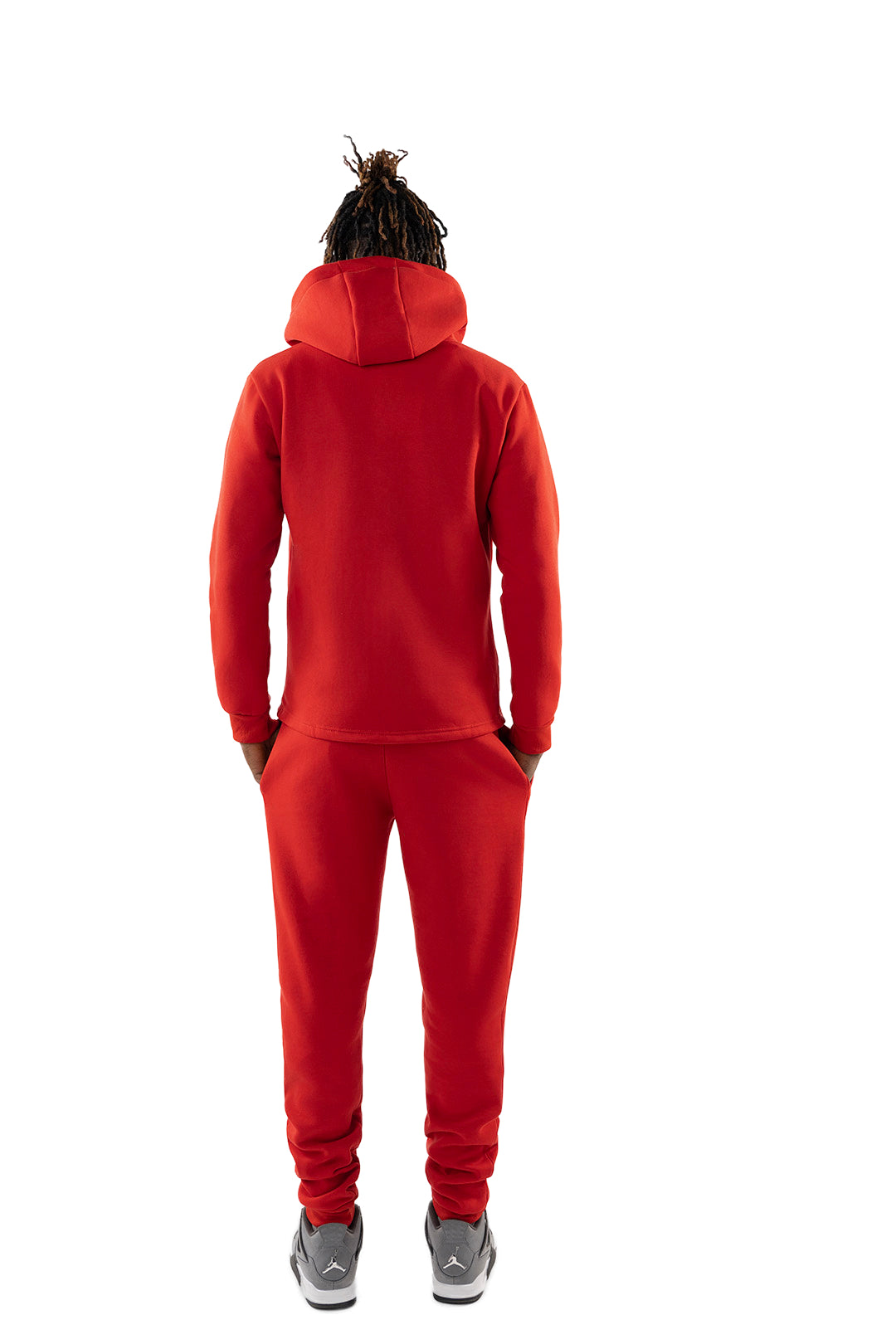 men's red hoodie set